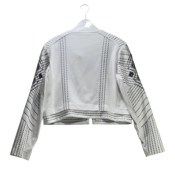 Nygard Womens Aztec Pattern White & Black Cropped Jacket Size L - Picture 5 of 11